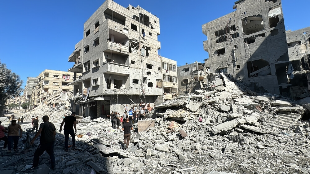 Destruição no Norte de Gaza após bombardeamentos. Outubro de 2024. ©️ MSF